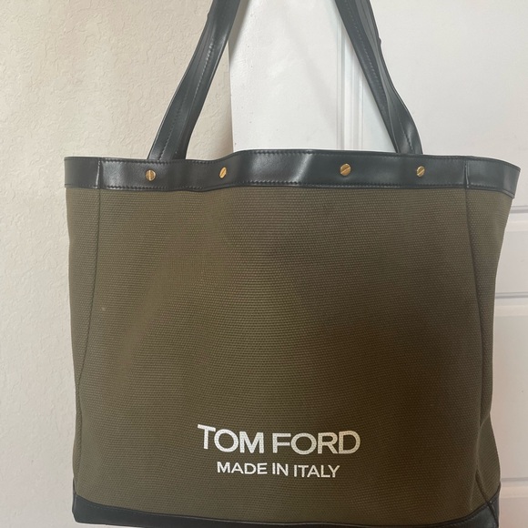 TOM FORD CANVAS T SCREW TOTE BAG - Picture 4 of 8
